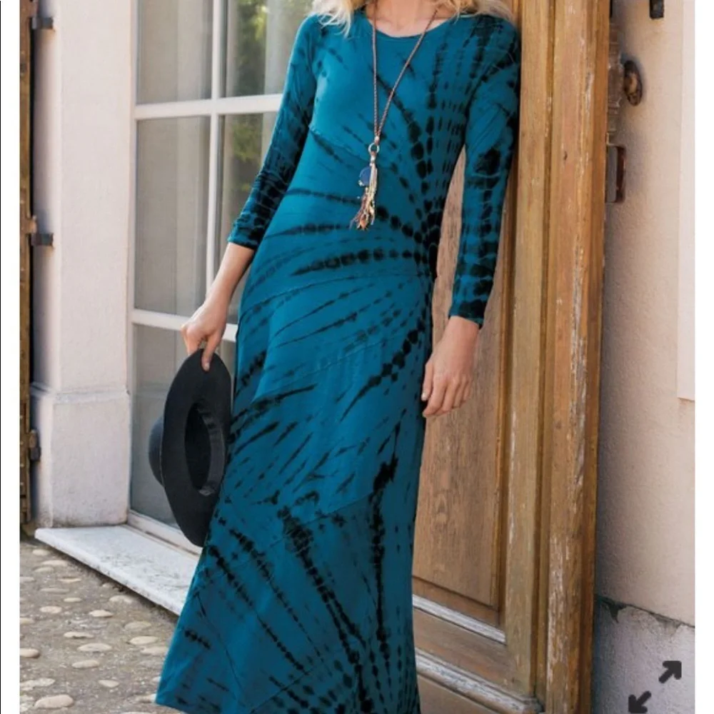 Soft Surroundings tie-dye dress long sleeve - Picture 1 of 3